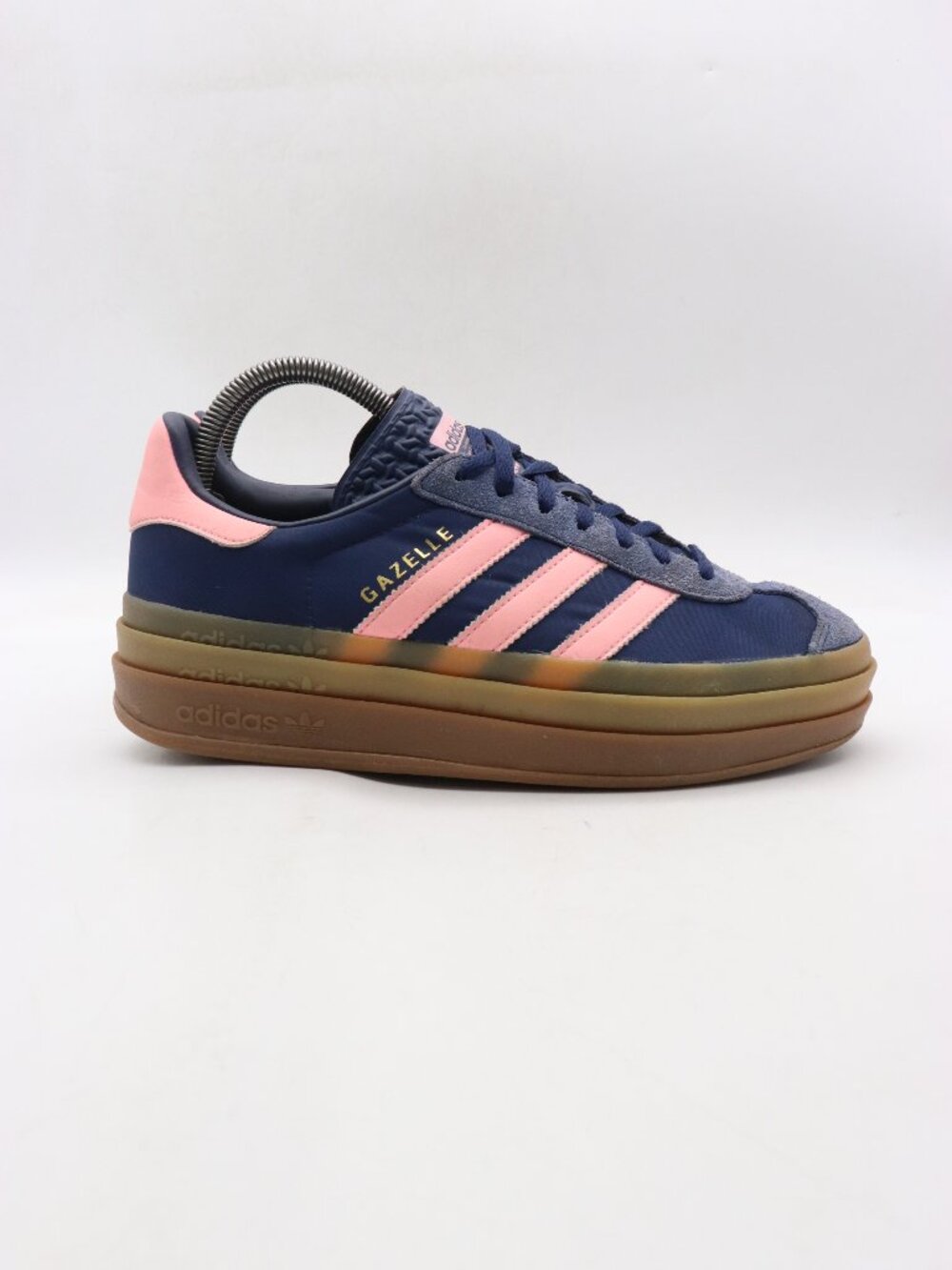 adidas Gazelle Women's Size 8 Bold Dark Blue Pink Spark Platform Sneakers IG4390